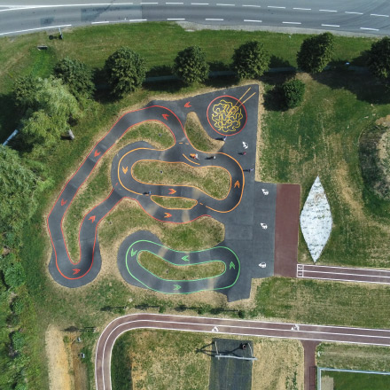 Marquage sol sportif pumptrack HELIOS