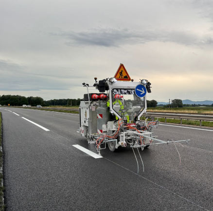 Mission marquage sur le D83, actualité marquage des routes départementales