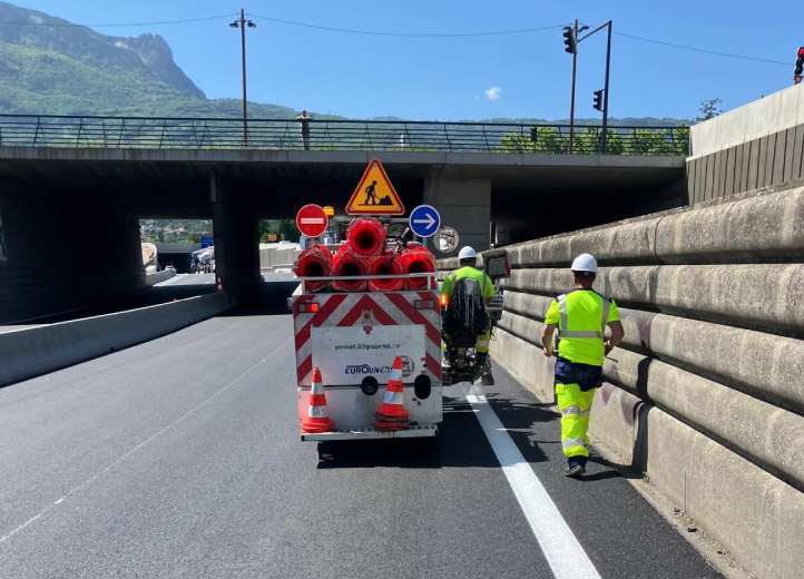 À deux pas de notre agence de Grenoble, nos équipes ont réalisé un chantier de marquage sur l’A480