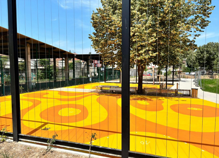 Un terrain réaménagé au parc Barros à Villeurbanne