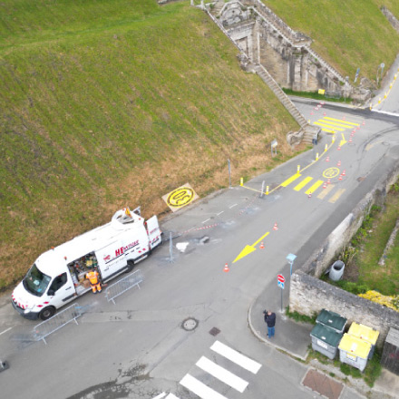 Marquage au sol temporaire, signalisation routière temporaire