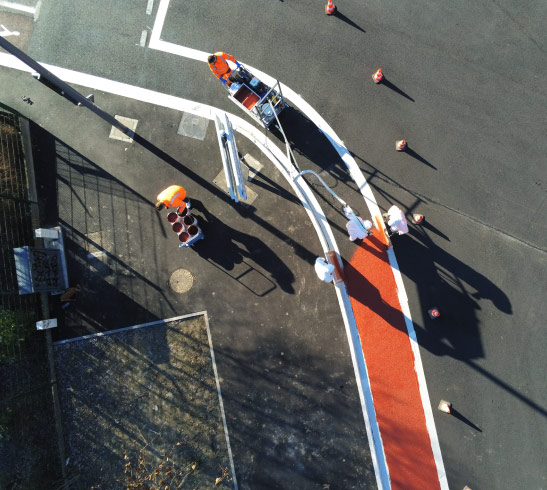 Marquage et aménagement des pistes cyclables