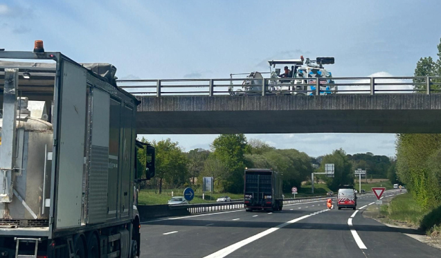 Chantier RN164 à Loudéac - entreprise marquage au sol et routier