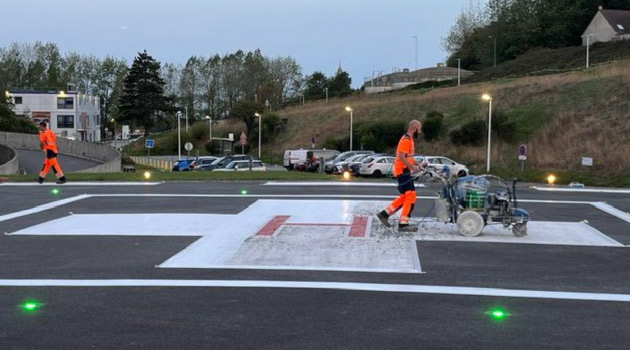 Refonte de la peinture de l’hélistation